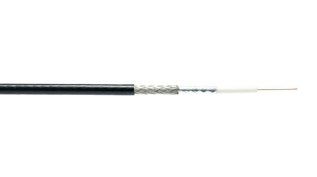 Coaxiaalkabels RG-59 PVC 4.04mm 75Ohm Blank koper Zwart 305m